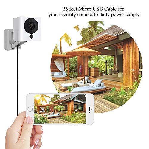 Smays Extension Cable Black Replacement for Yi Camera, Wyze Cam Pan V2