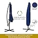 Offset Umbrella Cantilever Patio Umbrella 10 ft Outdoor Market Hanging Umbrellas & Crank With Cross Base And Cover, 8 Ribs (Navy Blue)