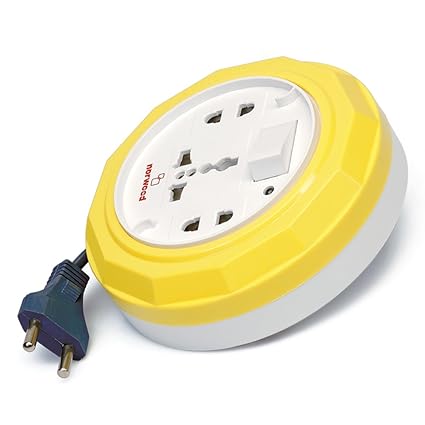 Norwood Aura 2 Pin Flex Box 10 Mtr. (With Indicator & International Socket) (Color May Vary)