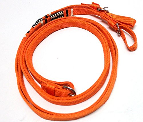 Pony Orange Nylon w/ Braided Rawhide Trim Bridle w/ Breast Harness Horse Tack