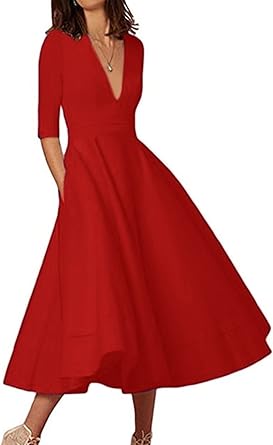 red midi dress uk