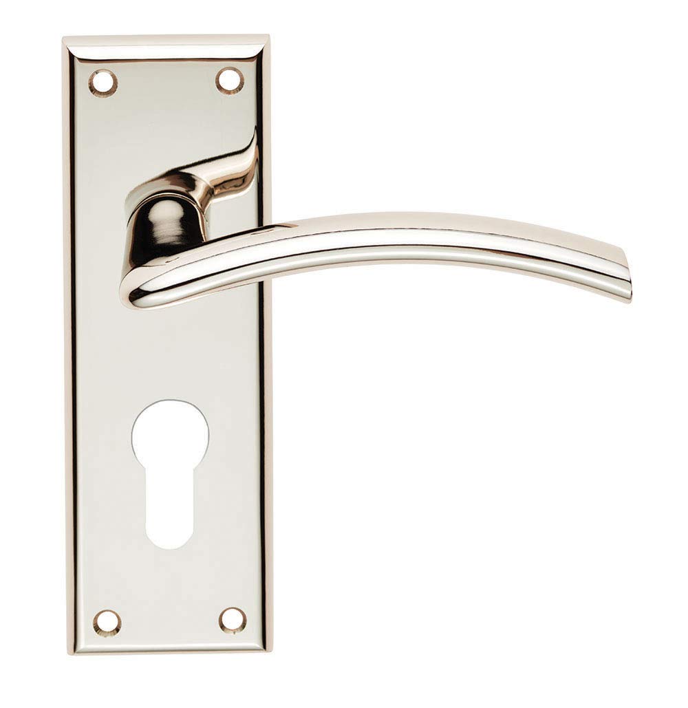 Carlisle Brass Serozzetta Trenta Lever On Backplate - Euro 47.5mm - Polished Nickel - Includes a Pair of Handles & fixings