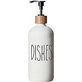 Soap Dispenser,Dish Soap Dispenser for Kitchen Sink.Glass Hand Soap Dispenser, Modern Farmhouse Decor Dish Soap Dispenser for Bathroom,Kitchen Sink Decor