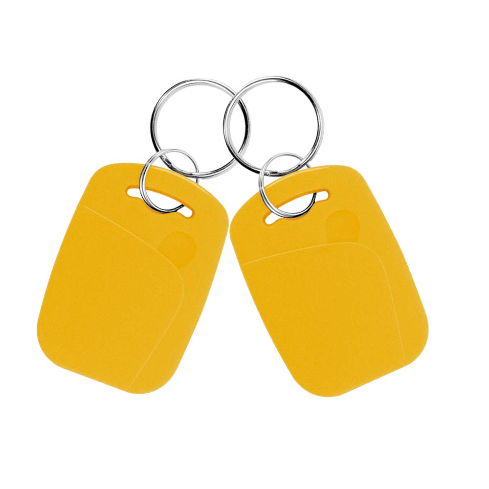 OBO HANDS 10pcs Yellow Dual Frequency RFID Keyfob 125khz and 13.56Mhz All-in-one Composite Keychain UID Rewritable Used to Copy/Clone Key/Cards