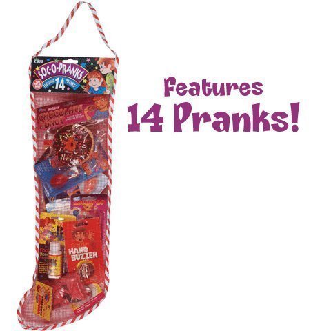 Soc-o-pranks filled christmas stocking