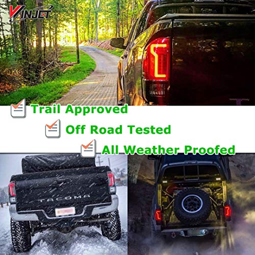 Winjet WJ20-0466-05 Taillights Lamps Replacement for 2016-2019 Toyota Tacoma Black Housing/Smoke Lens LED Tail Lights Glow Bar Running Brake - Thumbnail 4