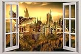 Hogwarts Harry Potter 3D Window View Decal Graphic WALL STICKER Art Mural Mural Kids. 18