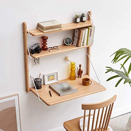 壁掛けテーブル多機能ラップトップデスクライティングデスクホームオフィスコンピュータデスク 大きな収納エリア 頑丈なオーク材のキャビネット 玄関棚の 壁掛けデスク ブラウン Constructioncapitalmanagement Com