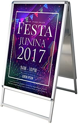 A-frame Sidewalk Sign 20" x 29" - Centch Portable Advertising Display Stand Restaurant Menu Board Snap Aluminum Framed for Store Poster Sandwich Board Signage Double Sided Silver