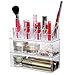 SONGMICS 3 in 1 Vanity Organizer Clear Makeup Brushes Storage Holder UJMU05T