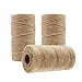 1000 Feet Natural Jute Twine String, Tenn Well 3Ply 2mm Arts and Crafts Twine for Gift Wrapping, Picture Display, Crocheting, Wedding, Christmas Ornaments (3pcs x 335 Feet)