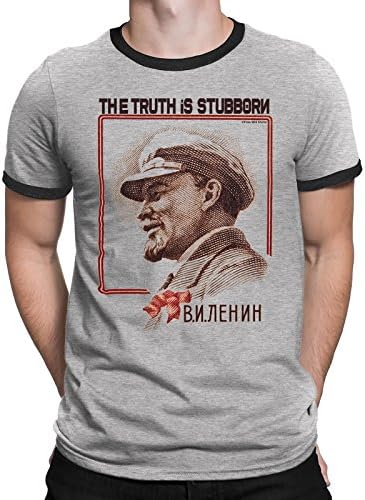 FREE WILL SHIRTS Mens T-Shirt Lenin The Truth is Stubborn Soviet Union USSR Communist Revolution