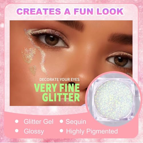 lentejuelas Gel Con Purpurina Corporal, Gel Corporal Con Para La Cara, Holográfico Brillante De Larga Duración, Lentejuelas Gruesas, Purpurina Para Ojos, Labios, Cabello, Uñas, Maquillaje Halloween (set 9#, m)