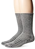 PowerSox Men's BOOTSOCKS Medium Cushion Merino Wool Crew Socks, 2 Pairs, Black Marl, Shoe Size: 9-12.5