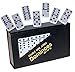 Deluxe Games and Puzzles Dominoes Double 9 Set, Tournament (Jumbo) Size, Solid White with Black Dots 55 Dominoes in Set Great for Standard Dominoe Game