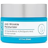 goPure Glyco-Peptide Anti Wrinkle Face Cream - Hyaluronic Acid Moisturizer for Face with Glycolic Acid, Peptides, and Vitamin E - Hydrating Facial Moisturizer with Anti-Aging Formula - 1.7 fl oz
