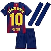 Youth Lamine Yamal #10 Soccer Kids Jersey Shorts Socks Set for Boys & Girls Fan Edition – Home, Away & Third Kit 2025/26