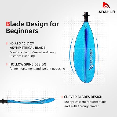 Abahub Kayak Paddle, 220 cm to 240 cm, Adjustable Aluminium Double Oars Kayak Paddle Kayak Paddle Paddle with Paddle Line for Kayak Rowing Boat Canoe Black/White/Blue/Green/Orange/Yellow/Turquoise