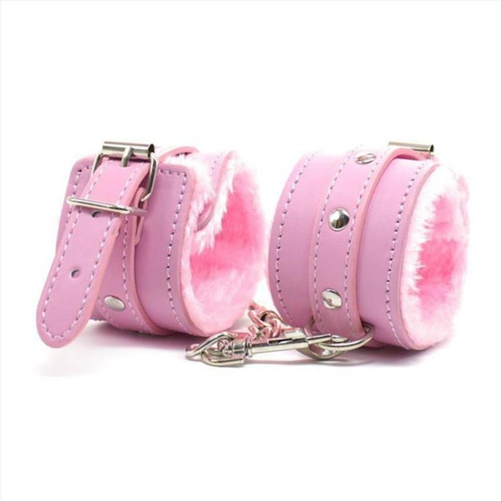 Multi Coloured Leather Handcuffs (Pink) Amazon.co.uk Health