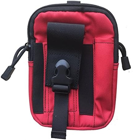 LingAo Tactical Molle Pouch EDC Utility Gadget Belt Waist Bag, Camping Hiking Outdoor Gear Cell Phone Holster Holder for iPhone 6/6S (red)