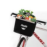ANZOME Bike Basket, Folding Small Pet Cat Dog Carrier Front Removable Bicycle Handlebar Basket Quick Release Easy Install Detachable Cycling Bag Mountain Picnic Shopping