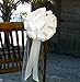 Large White Wedding Pull Bows with Long Tulle Tails - 9