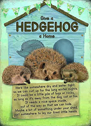 Small (150 x 200mm) Metal Sign - Give a Hedgehog a Home