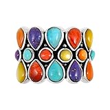 Turquoise Spiny Ring Sterling Silver 925 Multi-Gemstones (Choose Style)