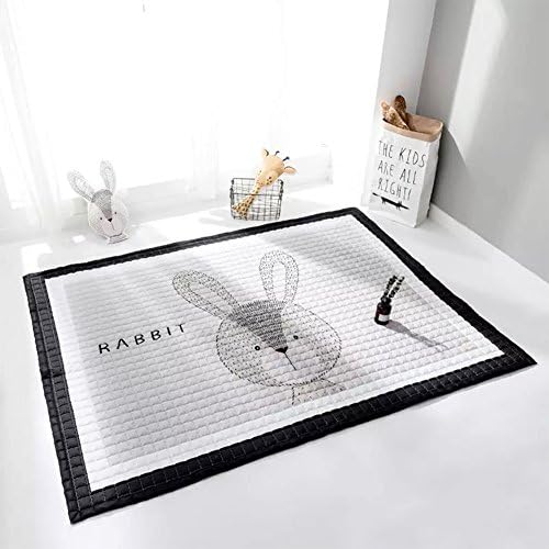 YOHA Baby Girls Play Mat Crawling Mat Rug Cartoon Kids Boys Playing Blanket Carpet Non-Slip Nursery Rugs Décor,Rabbit