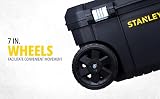 Stanley Rolling Toolbox Chest 50L Heavy Duty Latch 2 Lid Organisers STST1-80150 view 8