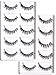 AJOY 10 Pairs Corner Winged Style Demi Wispies Eyelashes, Natural Look Fake Eyelashes, Invisible Bands Whispy Eyelashes, Short Length Thin Strip Lashes and Clear Bands, R-10P