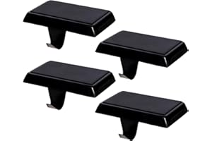 Ulico Christmas Stocking Holders, Mantel Stocking Hangers, Weighted Metal Hanging Hooks, Stocking Holders Bases for Mantel, Fireplace Xmas Party Decoration (Black, 4 Pcs)