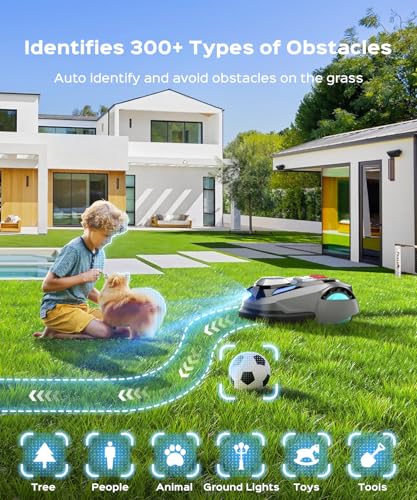 YARDCARE N1600 PRO Wireless Robotic Lawn Mower, RTK & Vision Navigation, Up to 0.4 Acre Coverage, Smart App Control, Multi-Zone Mapping, Systematic Mowing Robot