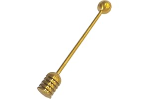 Honey Dipper Sticks-Stainless Steel Honey Spoon 6.29 inch Honeycomb Stick for Honey Jar Dispense Drizzle Honey (Gold)