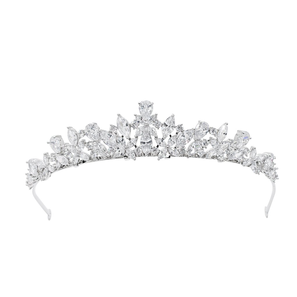 Full Cubic Zirconia Wedding Bridal Classic Tiara Crown Women Hair Accessories Jewelry HG0056