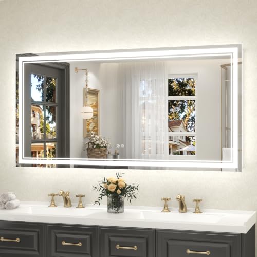 OKPAL LED Lighted Bathroom Mirror