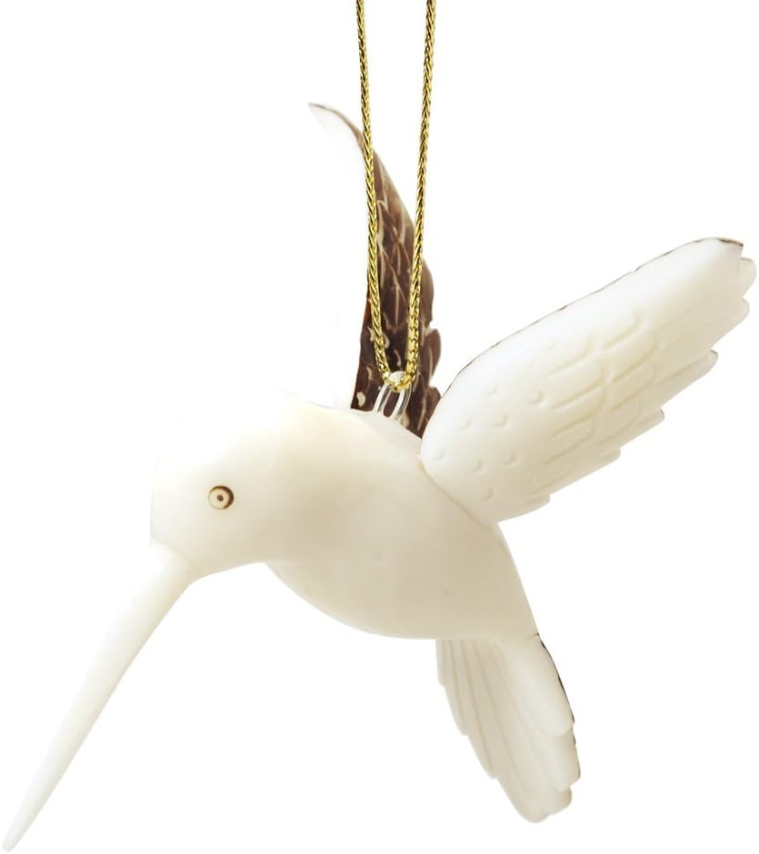 Ten Thousand Villages Tagua Nut Hummingbird Ornament
