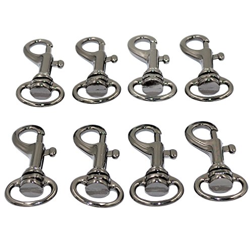 DGOL 8pcs 5/8 inch Lobster Clasps Snap Hook Buckles Zinc Alloy Swivel Trigger Clip Keychain Ring Shinning Color (Gun Metal)