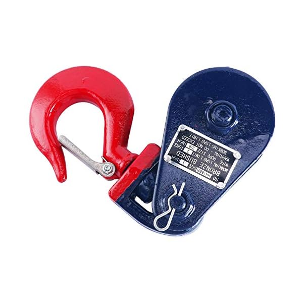 FreeTec 2 Tonnen Umlenkrolle Seilrolle Snatchblock Windenrolle mit Haken fÃ¼r Seilwinde – Bild 6
