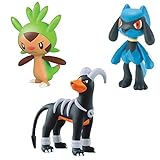Pokémon 3 Pack 2 Inch Figure- Chespin, Riolu, Houndoom