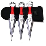 Avias Knife Supply 6.5 Inch 3 Piece Stainless Steel Throwing Knife Set With Nylon Sheath (Silver) Fullfilled By Amazon