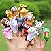 Acekid 12pcs Soft Plush Animal Finger Puppets Set Velvet Animal Style.