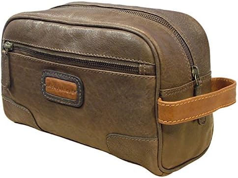 AsdruMark Brown &amp; Cognac Compact Leather Wash Bag