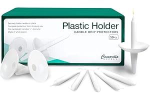 Concordia Supply Plastic Holder Candle Drip Protectors - 4.25" x 1/2" Candles w/Easy to Hold White Plastic Candle Holders - Ideal for Candle Light, Memorial, & Congregational Services - Set of 250