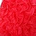 iEFiEL Girls Beading Bodice Ruffle Party Wedding Communion Flower Dress Red 2-3