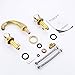 APOSHION Bathroom Faucet, Bath Sink Faucet,Hot/Cold Water Mixer Bathroom Faucet with 3 Holes by (Gold Finish)