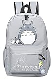 Student Preppy Style School Bag Cartoon My Neighbor Totoro Backpack Rucksack size One Size (Gray)