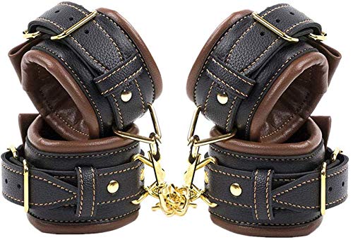 LYD Wrist and Ankle Cuffs Extremely Soft Handmade Leather (LFDSB-90) (Brown)