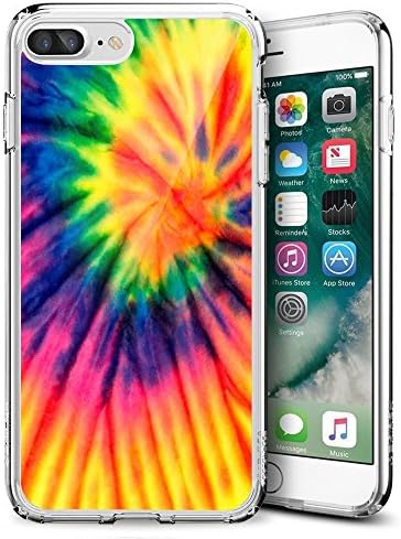 iPhone 7 Plus 5.5 Case,Trippy Tie Dye Clear TPU Protective Bumper[Slim Fit] Case For iPhone 7 Plus 5.5