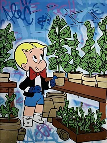 Alec Monopoly Hand Painted Oil Painting on Canvas Graffiti wall art 24x36'' -269
